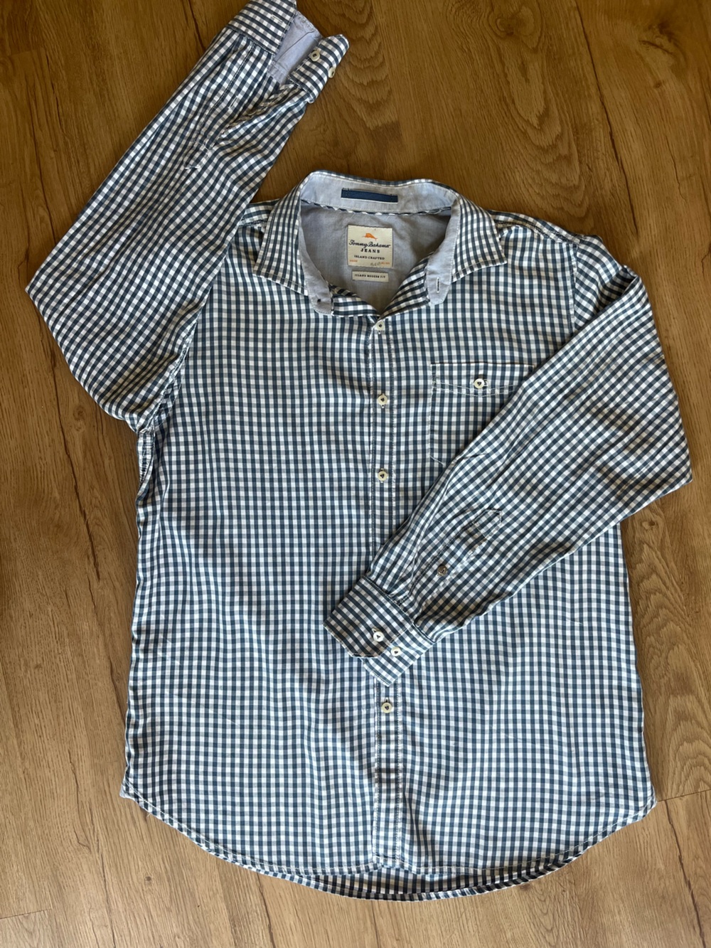 Tommy Bahama Island Modern Fit Cotton Gingham Shirt Men’s Medium